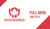 Red Canada Shield Business Card Design