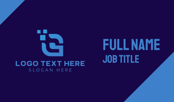 Blue Pixel Letter G Business Card Design Image Preview