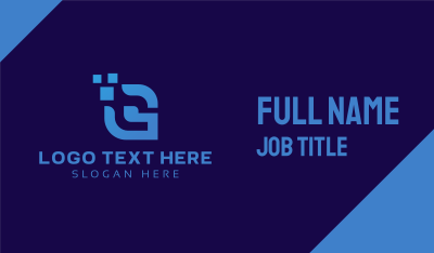 Blue Pixel Letter G Business Card Image Preview