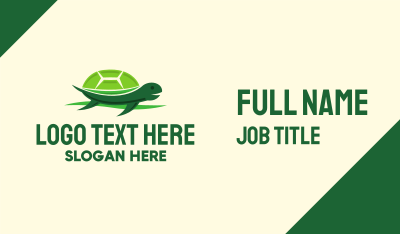 Cute Green Turtle Business Card Image Preview