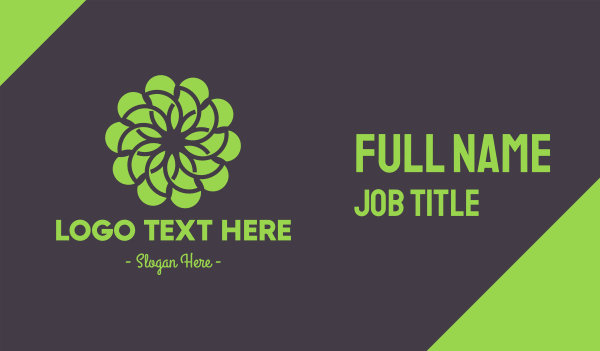 Green Flower Pattern Business Card Design Image Preview