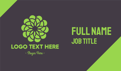 Green Flower Pattern Business Card Image Preview
