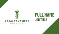 Green Cannabis Column Letter I Business Card Design