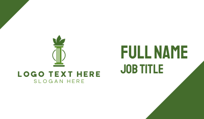 Green Cannabis Column Letter I Business Card Image Preview