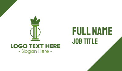 Green Cannabis Column Letter I Business Card