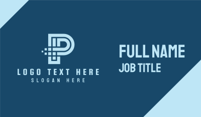 Pixelated Tech Letter P Business Card Image Preview