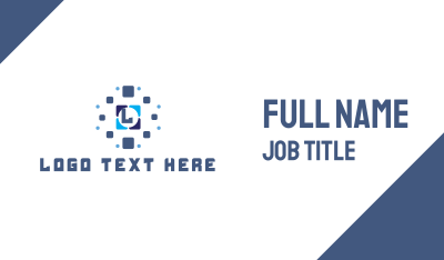 Blue Tile Pixel Lettermark Business Card Image Preview