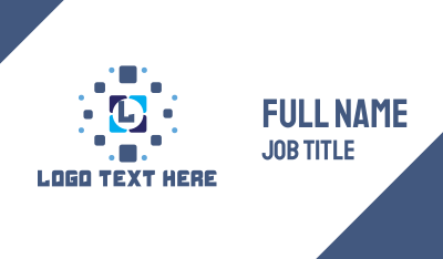 Blue Tile Pixel Lettermark Business Card