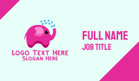 Pink Baby Elephant Bath Shower Business Card Image Preview