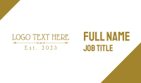 Gold Elegant Wordmark Business Card Image Preview