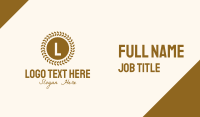 Wheat Grain Lettermark Business Card Image Preview