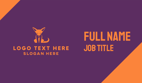 Orange Fox Cub Business Card Design Image Preview