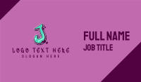 Modern Graffiti Letter J Business Card Preview