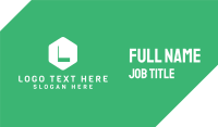 Green Hexagon Letter Business Card Design