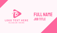 Pink Media Player Letter B Business Card Image Preview
