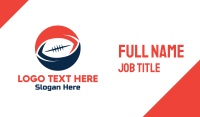 Round Red Blue Football Business Card Image Preview
