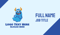 Cute Blue Slime Monster Business Card Image Preview
