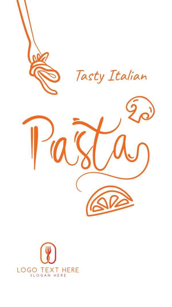 Italian Pasta Script Text Facebook Story Design Image Preview