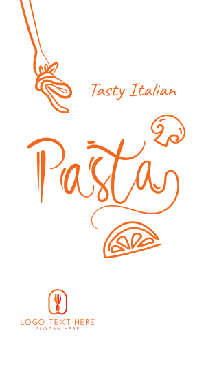 Italian Pasta Script Text Facebook story Image Preview