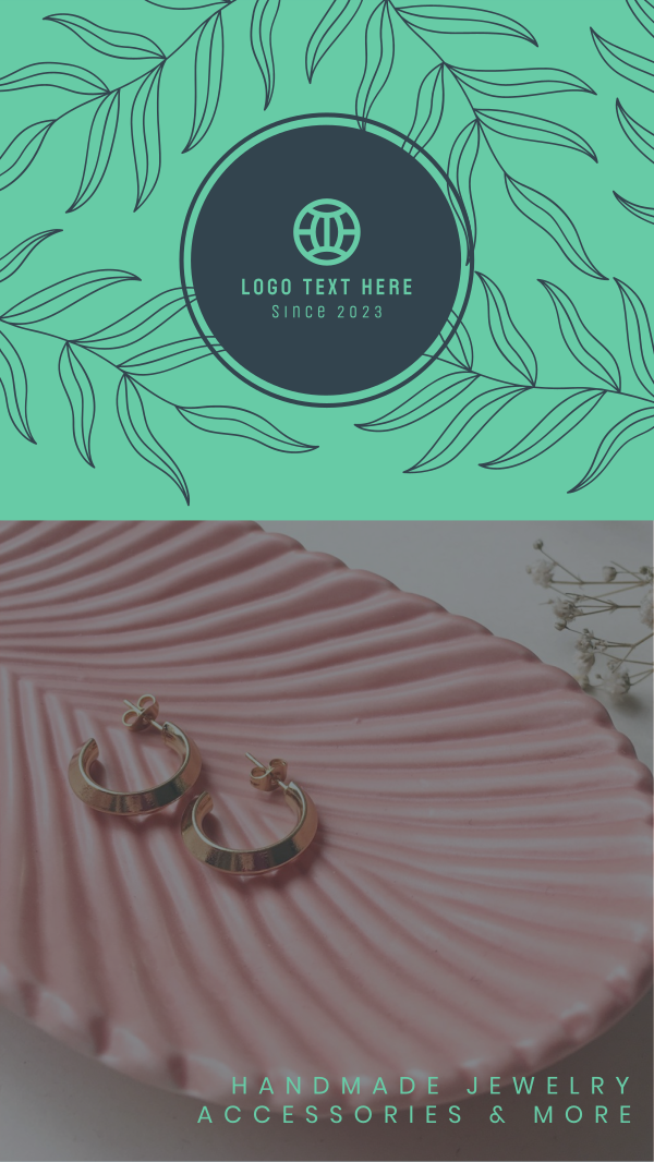 Handmade Jewelry Leaves Facebook Story Design Image Preview