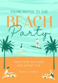 It's a Beachy Party Poster Design
