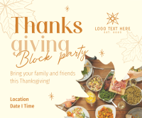 Thanksgiving Block Party Facebook Post Design