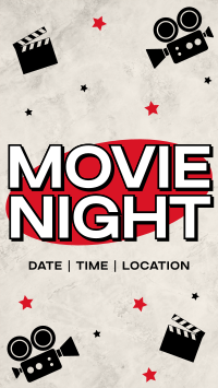 Grunge Movie Night Facebook Story Design