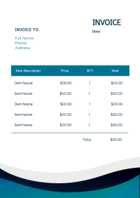 Layered Waves Invoice Image Preview