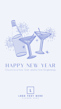 New Year Cheers Facebook Story Design