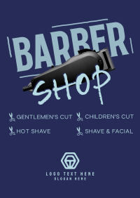 Grunge Barber Shop Services Poster Design