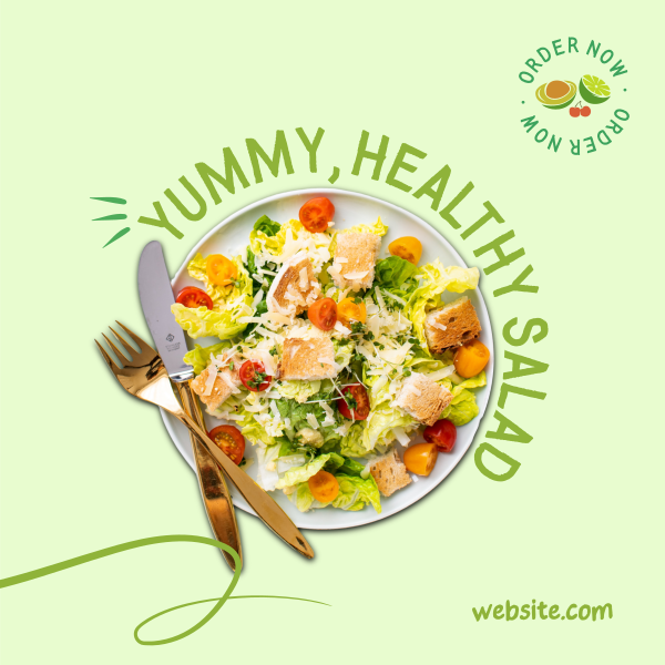 Clean Healthy Salad Instagram Post Design Image Preview