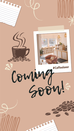 Polaroid Cafe Coming Soon Facebook story Image Preview