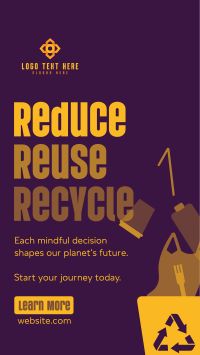 Reduce Reuse Recycle Waste Management Instagram Story Design