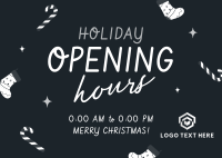 Quirky Holiday Opening Postcard Design