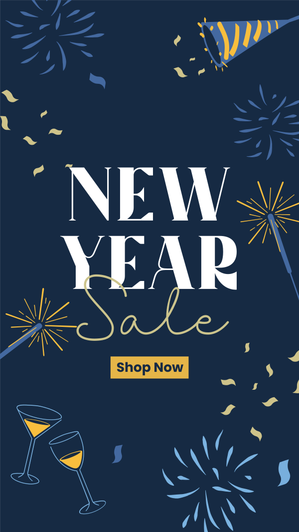 New Year Sparklers Sale Facebook Story Design Image Preview