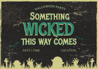 Wicked Halloween Party Postcard Design