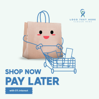 Cute Shopping Bag Instagram Post Design