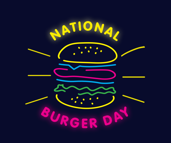 Neon Burger Facebook Post Design Image Preview