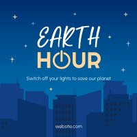 Earth Hour Cityscape Instagram Post Design