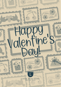 Rustic Retro Valentines Greeting Poster Design