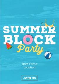 Floating Summer Party Flyer Design
