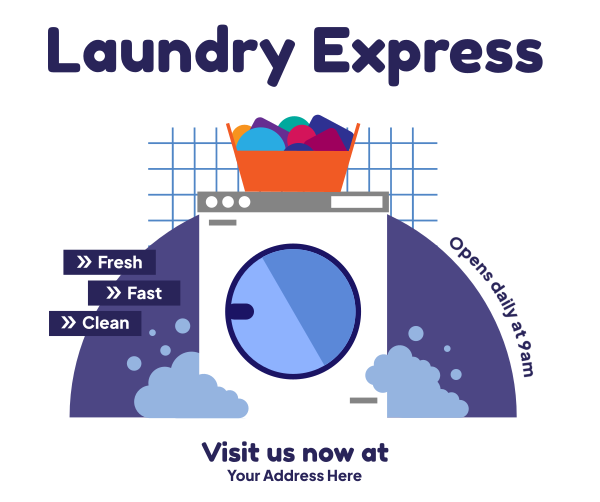 Laundry Express Facebook Post Design Image Preview