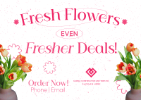Fresh Flowers Sale Postcard Image Preview
