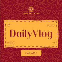 Hearts Daily Vlog Instagram Post Design