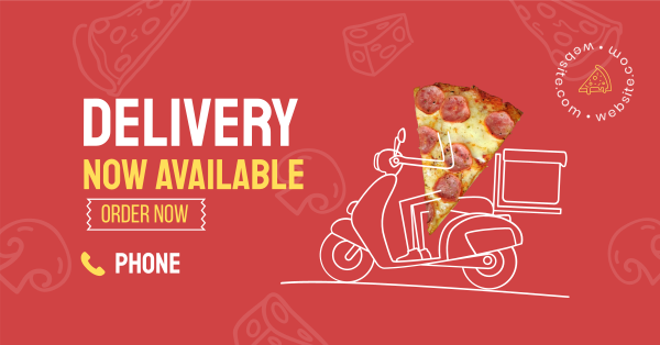 Pizza Delivery Facebook Ad Design Image Preview