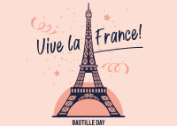 Eiffel Tower Bastille Greeting  Postcard Image Preview