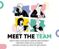 Modern Quirky Meet The Team Facebook Post Design