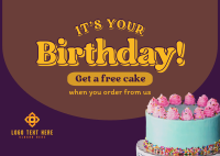 Birthday Cake Promo Postcard Design