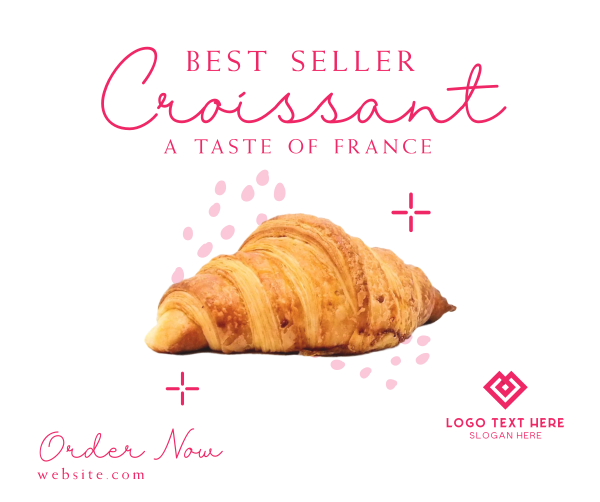 French Croissant Bestseller Facebook Post Design Image Preview