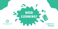Contact Cleaning Services  Twitter Post Design